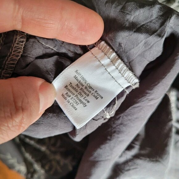 Johnny Was Rayon Pewter Embroidered Lace Eyelet Kimono Boho Tunic Top Sz Small - Picture 7 of 8